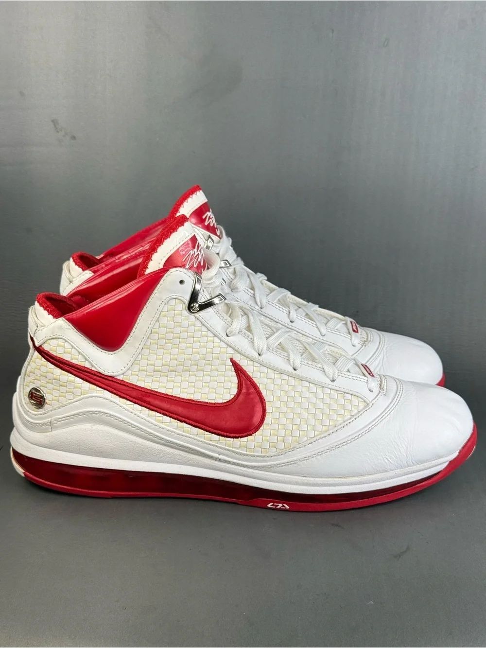 Nike Air Max LeBron 7 NFW 'White Varsity Red' athletic neaker shoes men’s 12.5